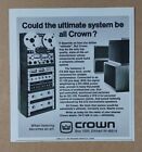 1976 Crown CX-824 Tape Deck IC-150 Pre-Amp DC-300A Amplifier vintage print Ad