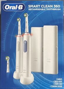 Oral-B Smart Clean 360 Rechargeable Electric Toothbrush 2 Pack + Cases Chargers