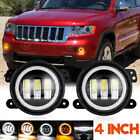 Pair 4 Inch LED Halo Fog Lights Driving Lamps for Jeep Grand Cherokee 2011-2013 (For: Jeep Wrangler JK)