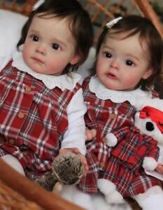 Toddler Twins Girl Lifelike Reborn Baby Doll Soft Body Newborn Handmade Toy Gift