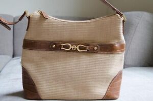Etienne Aigner Straw and Faux Leather Shoulder/Crossbody Summer Purse Bag 🤍🌸🌞