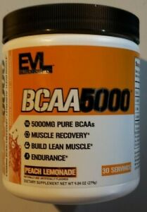 Evlution Nutrition - BCAA 5000 - PEACH LEMONADE - 30 Servings - Exp 9/2024