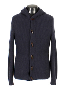 $3500 BRUNELLO CUCINELLI 100% Cashmere Toggle Cardigan Sweater w/ Hood- 52 M / L