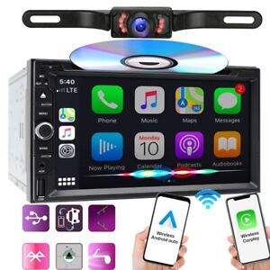 7'' Car Audio Stereo In-Dash Radio CD DVD Player CarPlay Auto GPS Navigation cam