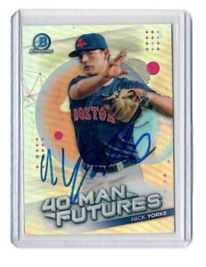 2021 BOWMAN CHROME NICK YORKE 40-MAN FUTURES SIGNED IP AUTO RED SOX