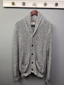 Faherty Marled Cardigan Sweater Mens XL Light Gray Rag Pockets Cashmere Blend