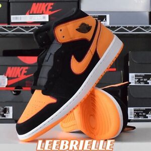 Nike Air Jordan 1 Mid SE Vivid Orange FJ4923-008 Black Orange Men Size