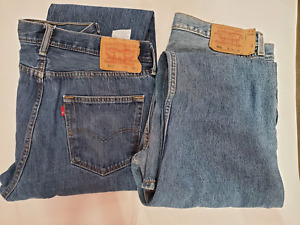 Vintage Levis 501 Mens Button Fly Denim Jeans Lot Of 2 Pairs Size 34x30