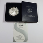 2007 W BURNISHED UNC - 1 oz Silver Eagle SAE with Box & COA - Coin $1 #47676P