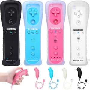 Built in Motion Plus Remote Controller Nunchuck + Case For Nintendo Wii/Wii U