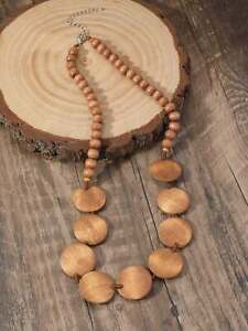 Bead & Round Decor Wooden Necklace for Women Jewelry for Women Gift for Her