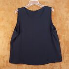 EILEEN FISHER Womens Top Large Black Pullover Tank Boxy 100% Silk
