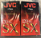 Lot of 2 JVC VHS Tapes T-120 SX Blank High Performance New & Sealed