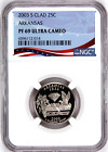 2003-S Proof State Quarter, Arkansas,  PF69 Ultra Cameo NGC, Patriotic Label