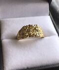 10kt Yellow Gold Nugget Ring Tested Authentic Sz 9