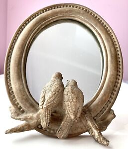 Oval Tabletop Bird Mirror Small Resin