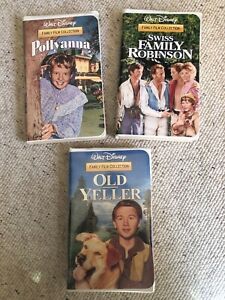 Lot of 3 Disney Family Film Collection VHS Tapes