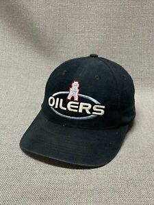 Tennessee Oilers Hat Cap Mens Black Dome Football NFL Strap Back Logo 7 Vintage
