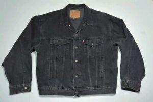 Levi’s Black Trucker Jean Jacket Mens Size L 70507-4159 Vintage Uruguay