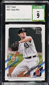 Casey Mize 2021 Topps Series One RC #321 CSG 9 Mint Detroit Tigers Pitcher