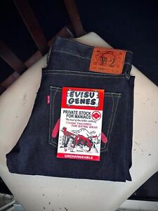 MENS EVISU JEANS 2009 DenimJapan calico blue Straight Red HOT sizes 29-38 inches