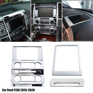 Chrome Center Console Dashboard Panel Trim Cover For Ford F150 2015+ Accessories (For: 2017 Ford F-150 XLT)