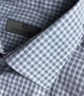 CANALI light grey checkered Cotton shirt Sz 16.5 made in Italy 🇮🇹