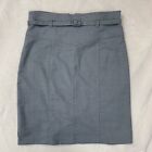 Grass Collection Mandees High Waist Gray Pencil Work Career Belt Skirt Junior 5