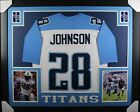 CHRIS JOHNSON (Titans white SKYLINE) Signed Autographed Framed Jersey JSA