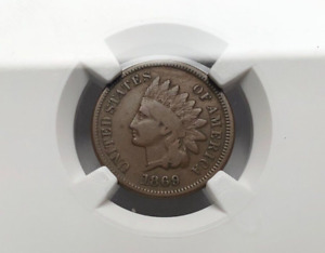 1869 NGC VG-10 Indian Head Cent Penny W0329