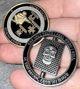 .Cool USMC Rifleman And Sniper Coin Set United States Marines Corps Expert Rifle