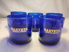 Lot of 5 Harveys Bristol Cream Tumbler Glasses Cobalt Blue  3 1/2