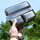 US military Mess Tin Stainless Steel Camping Hiking Canteen Cutlery Kit With Bag