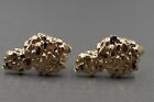 10K Solid Yellow Gold Diamond Cut Nugget Men Women Kid Stud Earrings. 3 Sizes