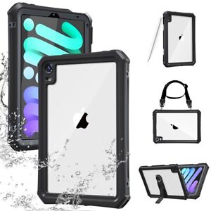 For Apple iPad mini 6 Case Waterproof Shockproof Stand Cover with Pencil Holder