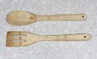 New ListingLOT OF 2 WOOD BAMBOO KITCHEN UTENSILS - SLOTTED SPATULA & SPOON