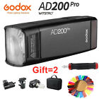 Godox AD200Pro AD200 Pro 2.4G TTL 1/8000 HSS Outdoor Wireless Flash Speed Lite