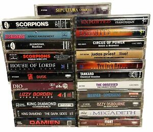 23x Heavy Metal Cassette Lot King Diamond Dio Omen Megadeth Lizzy Borden Tankard
