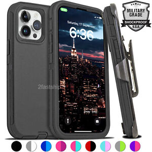 For iPhone 15 14 13 12 11 X XS SE Shockproof Case Fit Otterbox Belt Clip