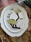 RED WING POTTERY MCM 1950'S PLUM BLOSSOM DYNASTY 13” PLATTER YELLOW