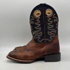 Cody James Mens Brown Leather Square Toe Pull On Western Boots Size 12 D