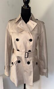 COACH solid short trench coat women's size S