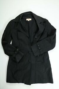 Womens Merona Black Trench Coat Small EUC