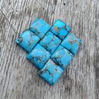 Natural Blue Copper Turquoise Square Shape Cabochon Calibrated Loose Gemstones