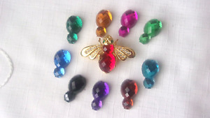 Joan Rivers Gold Tone Interchangeable 10 Color Bee Pin