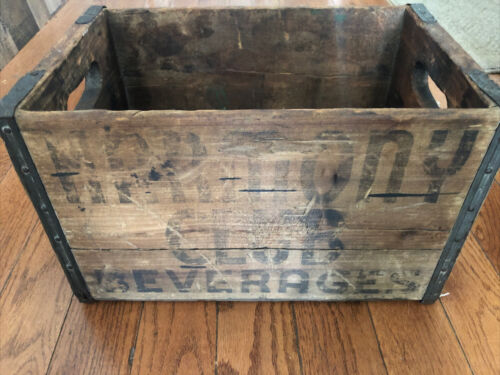 Antique Wooden Shipping Crate Harmony Club Beverages and Scranton Beverage Co