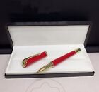 Luxury Muses Monroe Series Red Color+Gold Clip 0.7mm Rollerball Pen NO BOX