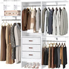 60'' Walk In Closet System, Wood Closet Organizer Set with 3 Adjustable Shelves