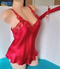 Vintage Silkscreen L Lingerie 2 PC Red SILK SATIN Bikini Panties w/Camisole