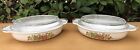Set of 2 Corning Ware SPICE OF LIFE Grab It Casserole Bake Dish with PYREX Lids